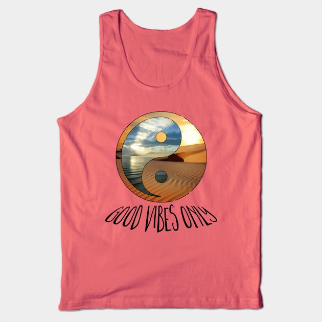 yin yang - good vibes only - black Tank Top by EDDArt